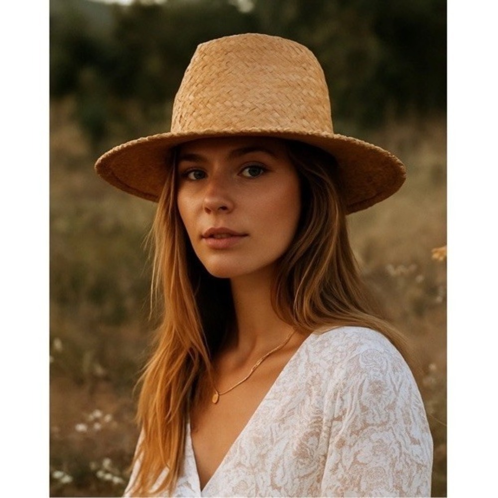 Will + Bear River Sand Raffia Straw Fedora‎ Hat Large | Sustainable Boho Sun Hat